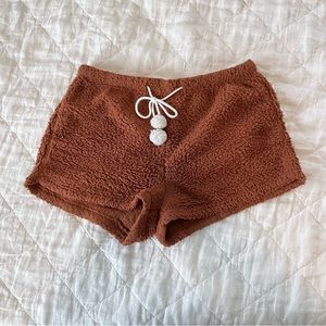 Brown Sherpa shorts